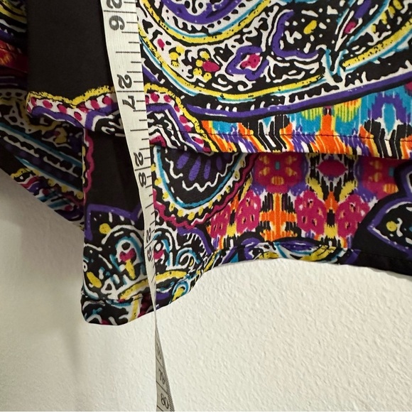 Lauren Ralph Lauren Black Sheer Paisley Multicolor Long Sleeve Blouse Size XL - Picture 10 of 10